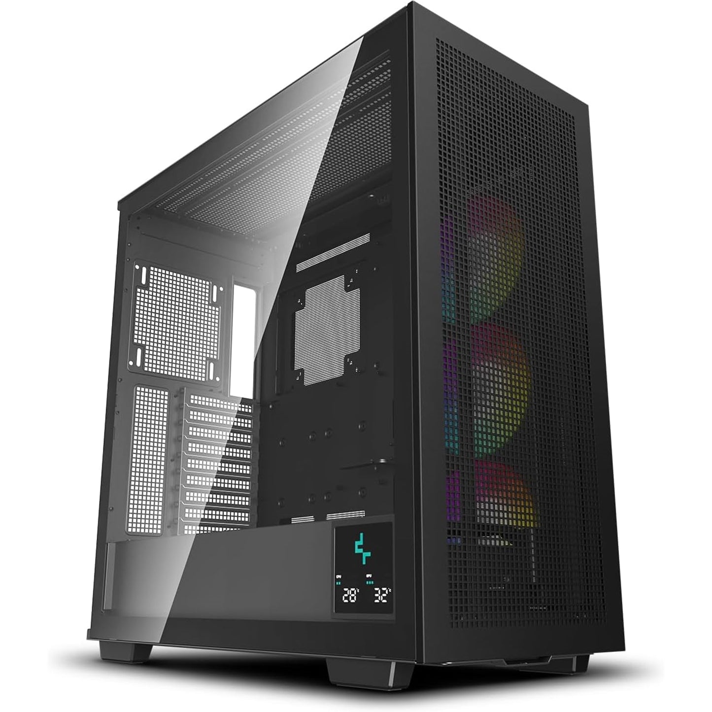 DeepCool Morpheus Case, Gaming, Black, Full Tower, 4 x USB 3.0 / 1 x USB Type-C, Tempered Glass Side Window Panel, 1x 420mm ARGB side fan, Mini-ITX / M-ATX / ATX / E-ATX - PC Gear UK