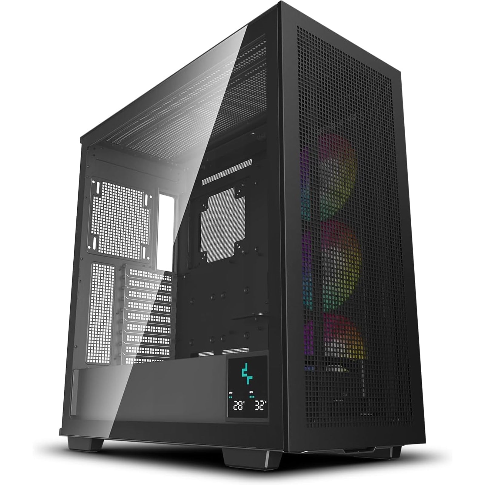 DeepCool Morpheus Case, Gaming, Black, Full Tower, 4 x USB 3.0 / 1 x USB Type-C, Tempered Glass Side Window Panel, 1x 420mm ARGB side fan, Mini-ITX / M-ATX / ATX / E-ATX - PC Gear UK