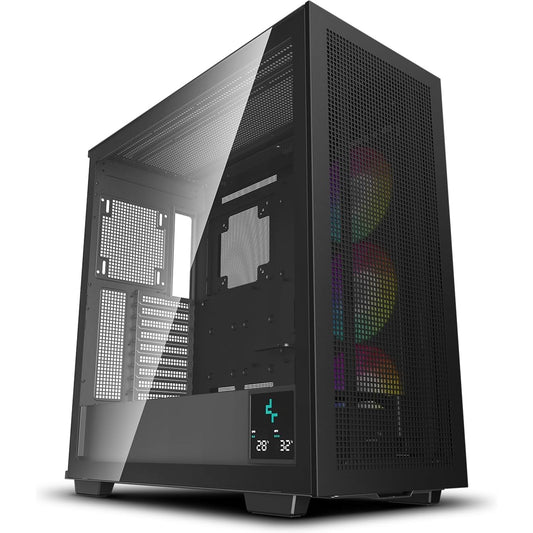 DeepCool Morpheus Case, Gaming, Black, Full Tower, 4 x USB 3.0 / 1 x USB Type-C, Tempered Glass Side Window Panel, 1x 420mm ARGB side fan, Mini-ITX / M-ATX / ATX / E-ATX - PC Gear UK