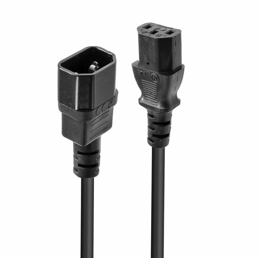 Lindy 30331 2m IEC C13 (Kettle) To IEC C14 (Kettle) Mains Extension Cable - Black - PC Gear UK