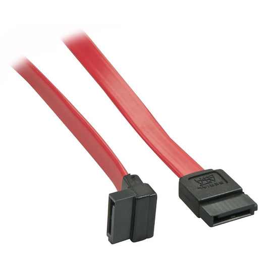 Lindy 33352 0.7m SATA (7 Pin) to 90 Deg SATA (7 Pin) Cable - Red/Black - PC Gear UK