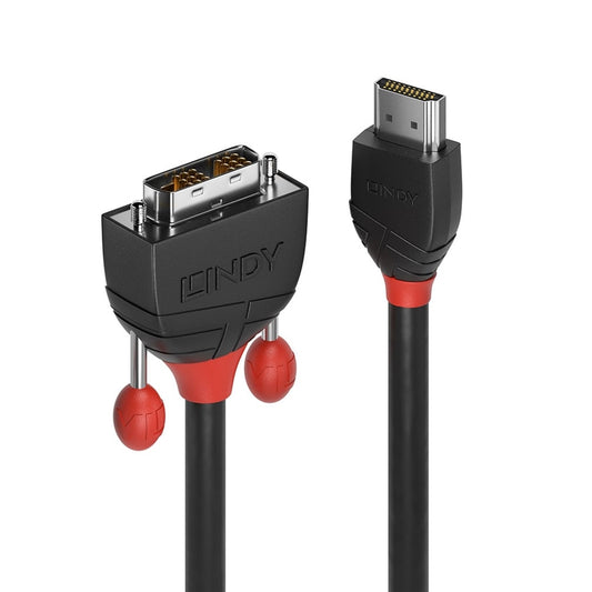 Lindy 36272 2m HDMI (M) To DVI-D (M) Black Line 1920x1200@60Hz Max Resolution  - Black - PC Gear UK
