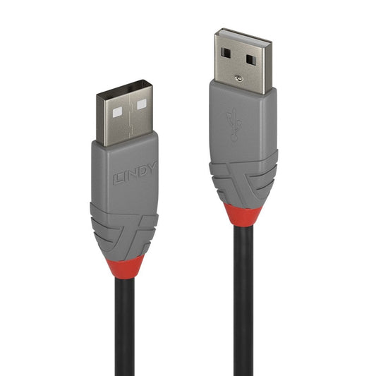 Lindy 36693 2m USB-A (M) 2.0 Anthra Line 480Mbps Cable - Black - PC Gear UK