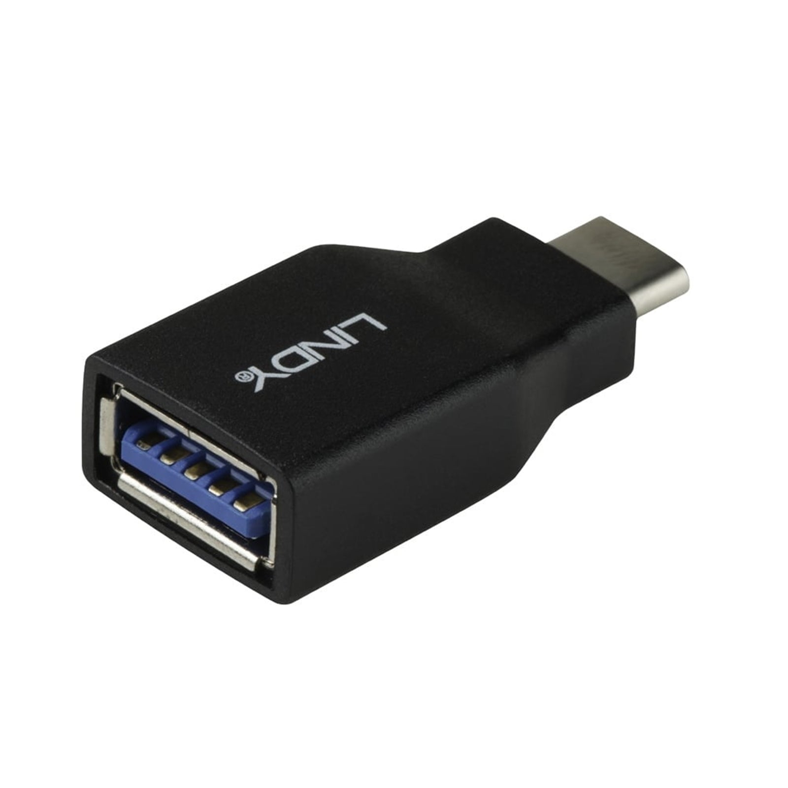 LINDY 41899 USB Adapter, USB 3.2 Type-C (M) to USB 3.2 Type-A (F), Adapter, Black, Supports Data Transfer Speeds up to 10Gbps, Robust PVC Housing & Nickel Connectors, Retail Polybag Packaging - PC Gear UK