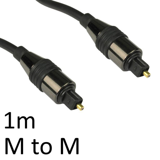 TOSLINK Digital Optical (M) to Digital Optical (M) 1m Black OEM Cable - PC Gear UK