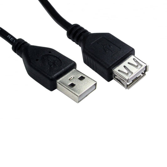 TARGET 99CDL2-023 Data Cable, USB 2.0 Type-A (M) to USB 2.0 Type-A (F), 3m Black, USB Extension Cable, OEM Polybag Packaging - PC Gear UK