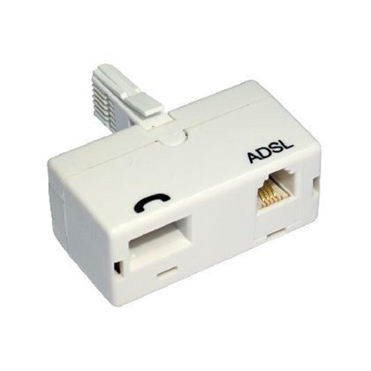 BT (M) to BT (F) and RJ11 (F) White OEM Direct Plug ADSL Micro Filter Adapter - PC Gear UK