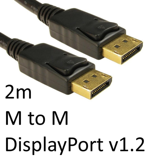 DisplayPort 1.2 (M) to DisplayPort 1.2 (M) 2m Black OEM Display Cable - PC Gear UK