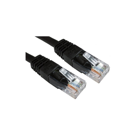 RJ45 (M) to RJ45 (M) CAT6 0.25m Black OEM Moulded Boot Copper UTP Network Cable - PC Gear UK