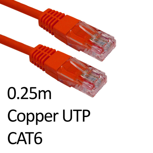 RJ45 (M) to RJ45 (M) CAT6 0.25m Red OEM Moulded Boot Copper UTP Network Cable - PC Gear UK
