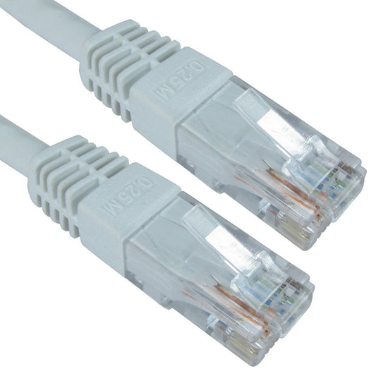 RJ45 (M) to RJ45 (M) CAT6 0.25m White OEM Moulded Boot Copper UTP Network Cable - PC Gear UK