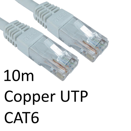 RJ45 (M) to RJ45 (M) CAT6 10m White OEM Moulded Boot Copper UTP Network Cable - PC Gear UK