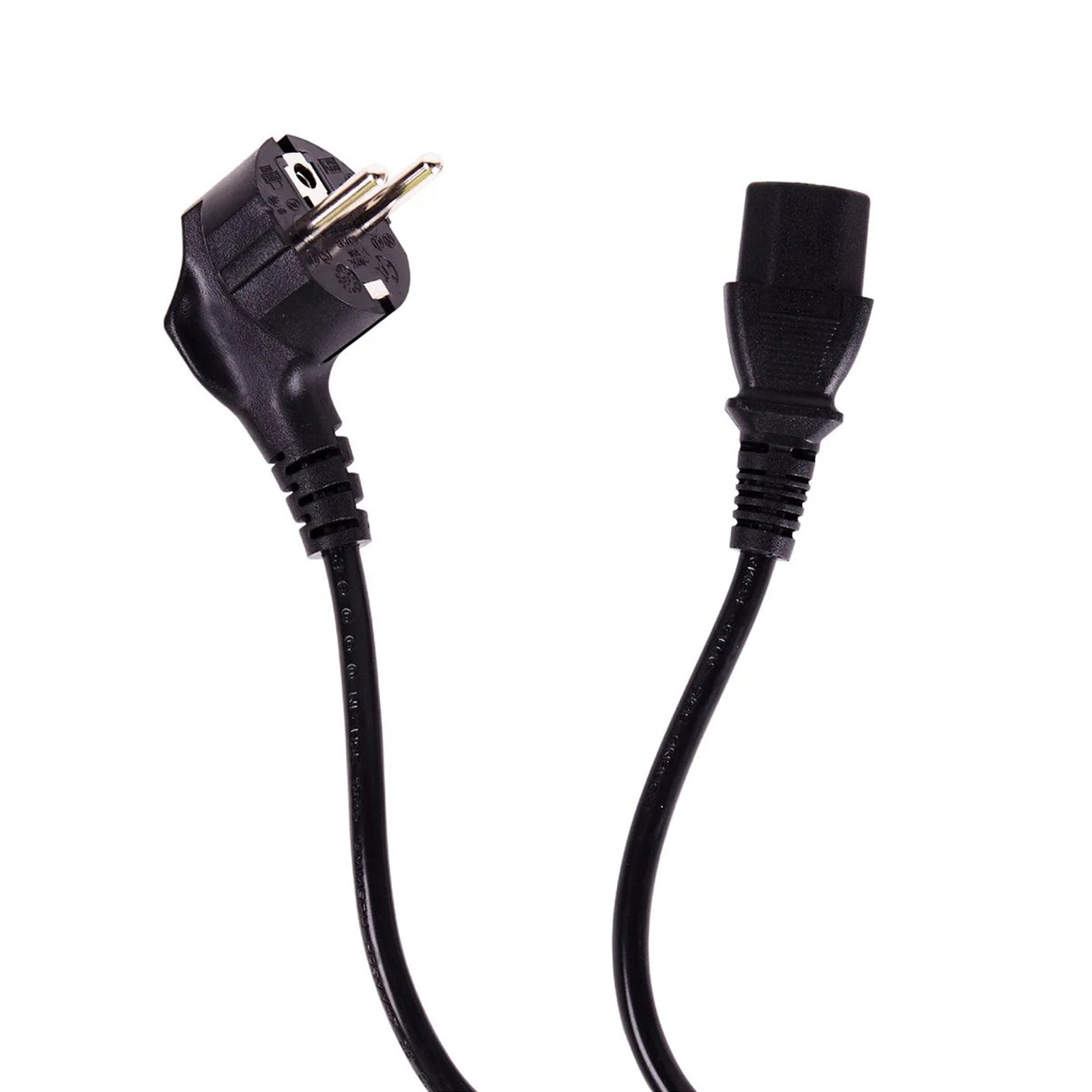 Mixed Length EU 2 Pin Plug To IEC C13 (Kettle)  Mains Extension Cable - Black - PC Gear UK