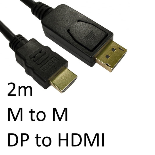 DisplayPort (M) to HDMI (M) 2m Black OEM Display Cable - PC Gear UK