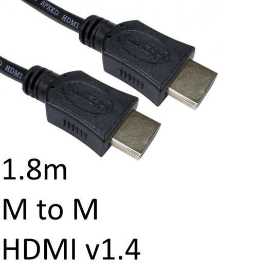HDMI 1.4 (M) to HDMI 1.4 (M) 1.8m Black OEM Display Cable - PC Gear UK