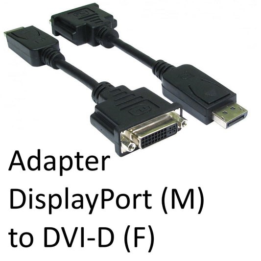 DisplayPort 1.2 (M) to DVI-D (F) Black OEM Adapter - PC Gear UK