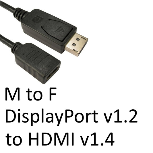 DisplayPort 1.2 (M) to HDMI 1.4 (F) Black OEM Converter Adapter - PC Gear UK
