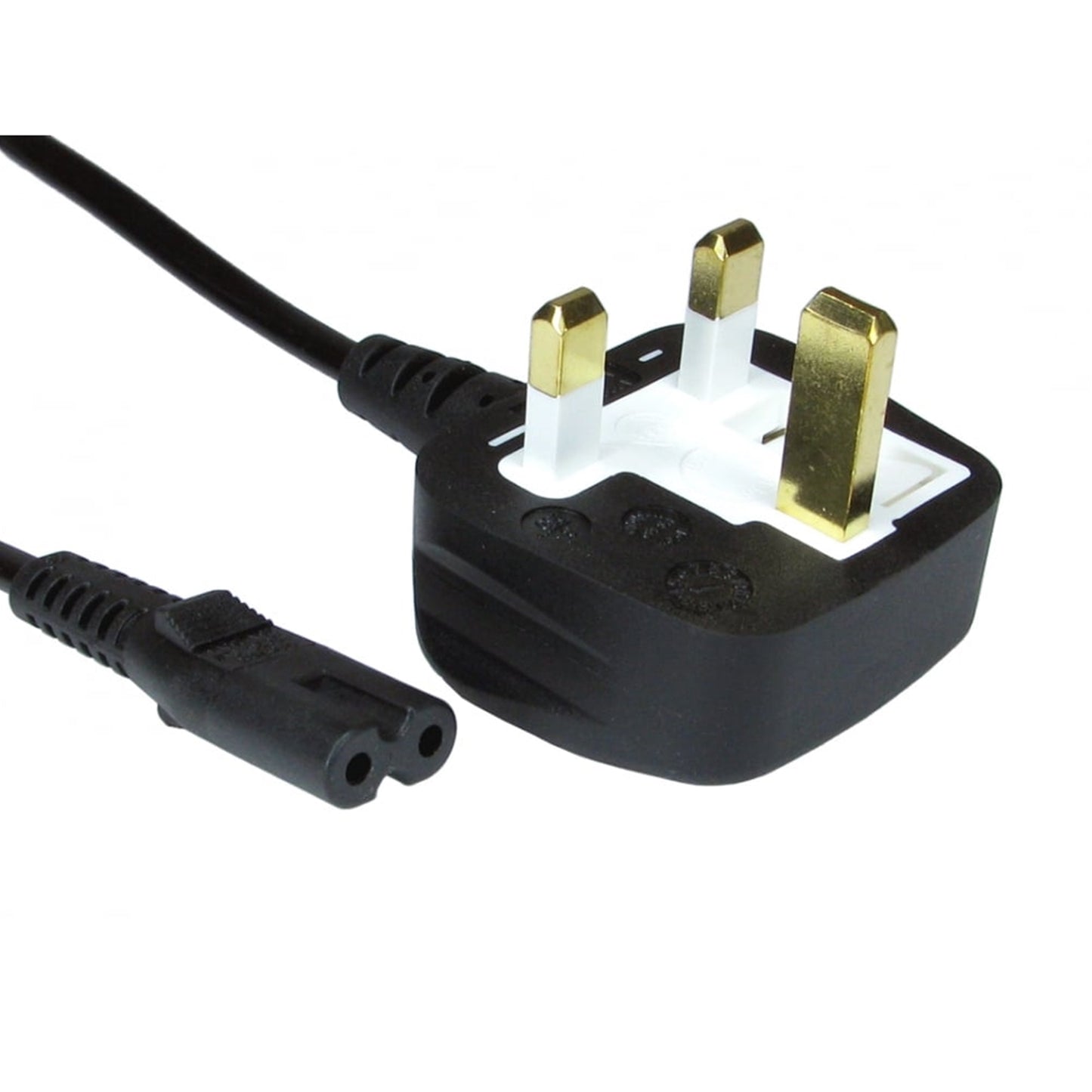 UK Mains to Figure 8 C7 2m Black OEM Power Cable - PC Gear UK