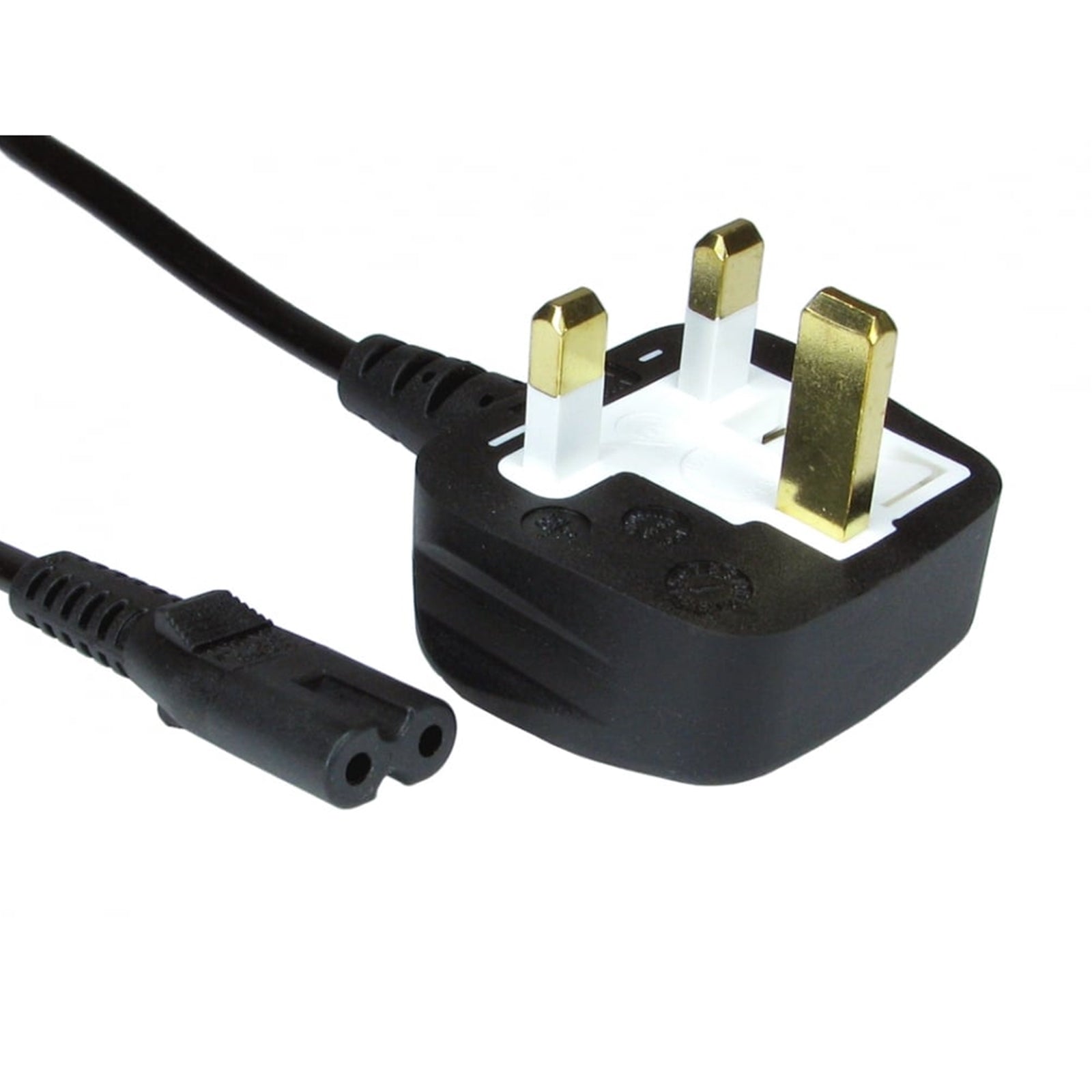 UK Mains to Figure 8 C7 2m Black OEM Power Cable - PC Gear UK