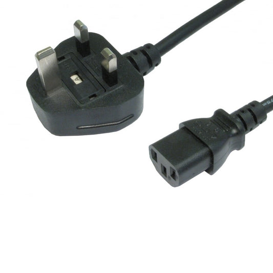 UK Mains to IEC Kettle 10m Black OEM Power Cable - PC Gear UK