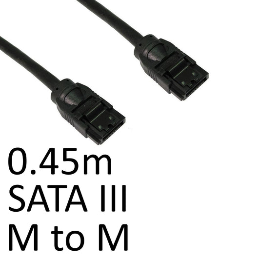 Locking SATA III (M) to Locking SATA III (M) 0.45m Black OEM Internal Data Cable - PC Gear UK