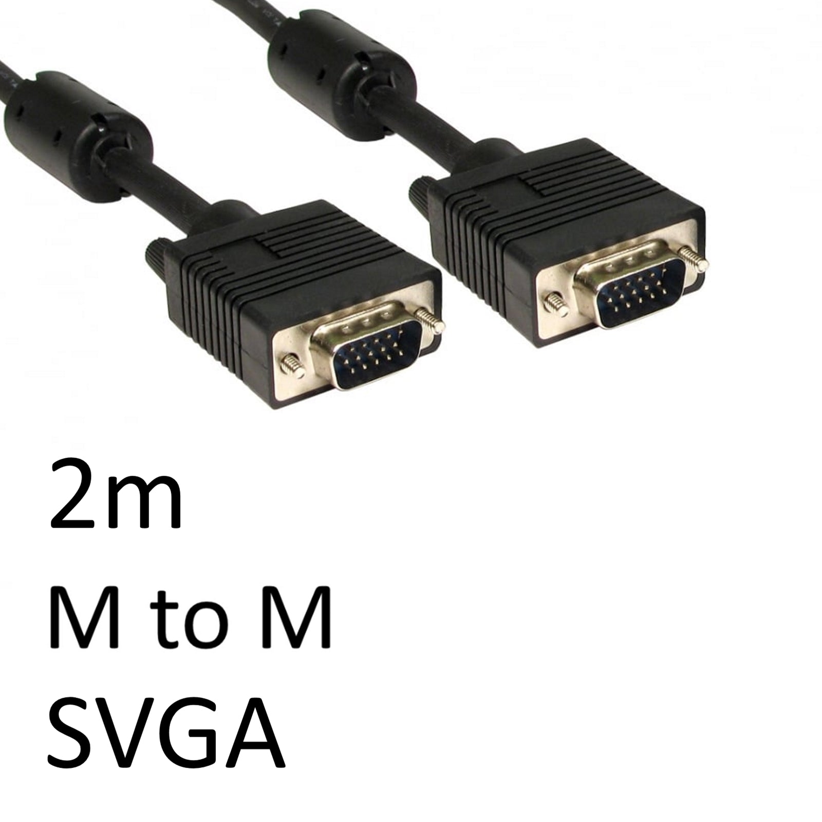 SVGA (M) to SVGA (M) 2m Black OEM Display Cable - PC Gear UK