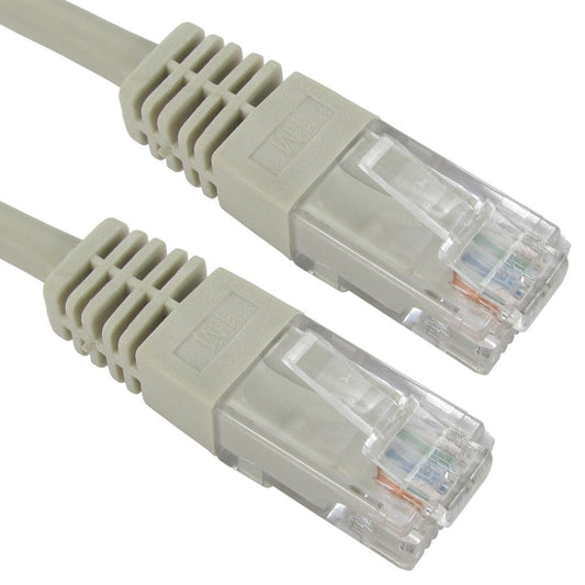 RJ45 (M) to RJ45 (M) CAT5e 10m Grey OEM Moulded Boot Copper UTP Network Cable - PC Gear UK
