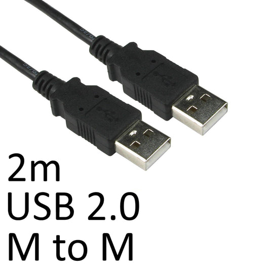 USB 2.0 A (M) to USB 2.0 A (M) 2m Black OEM Data Cable - PC Gear UK
