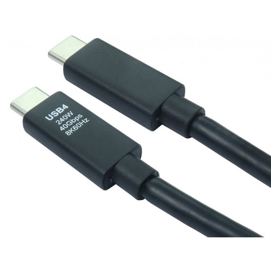 Target USB4 40Gbps 240W EPR C-C Cable 5 Amp, Power Delivery, High-Speed Data Transfer, USB Type-C Connector, USB4 Certified, 1 Meter Length, Black - PC Gear UK