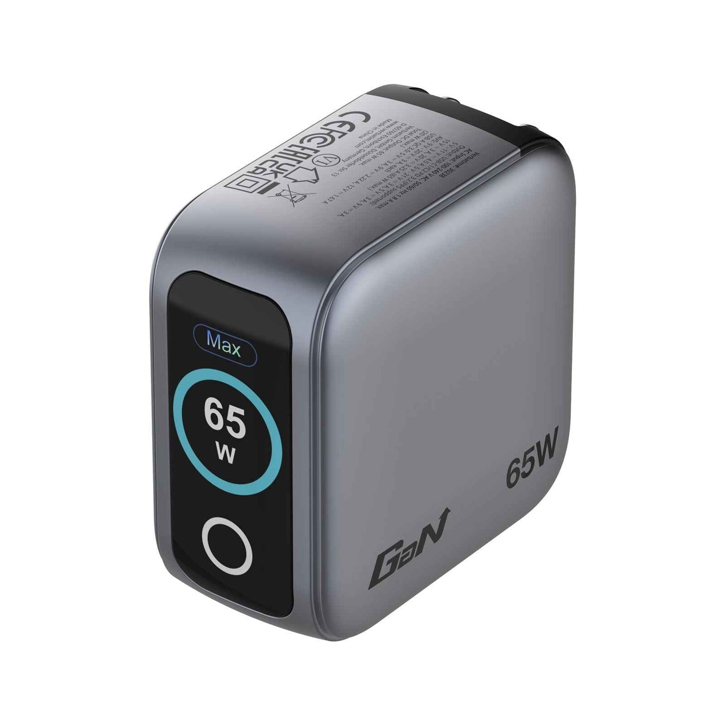 Verbatim (30238) Mini GaN Charger with Display, 65W 3-Port + 60W USB-C to USB-C Cable
