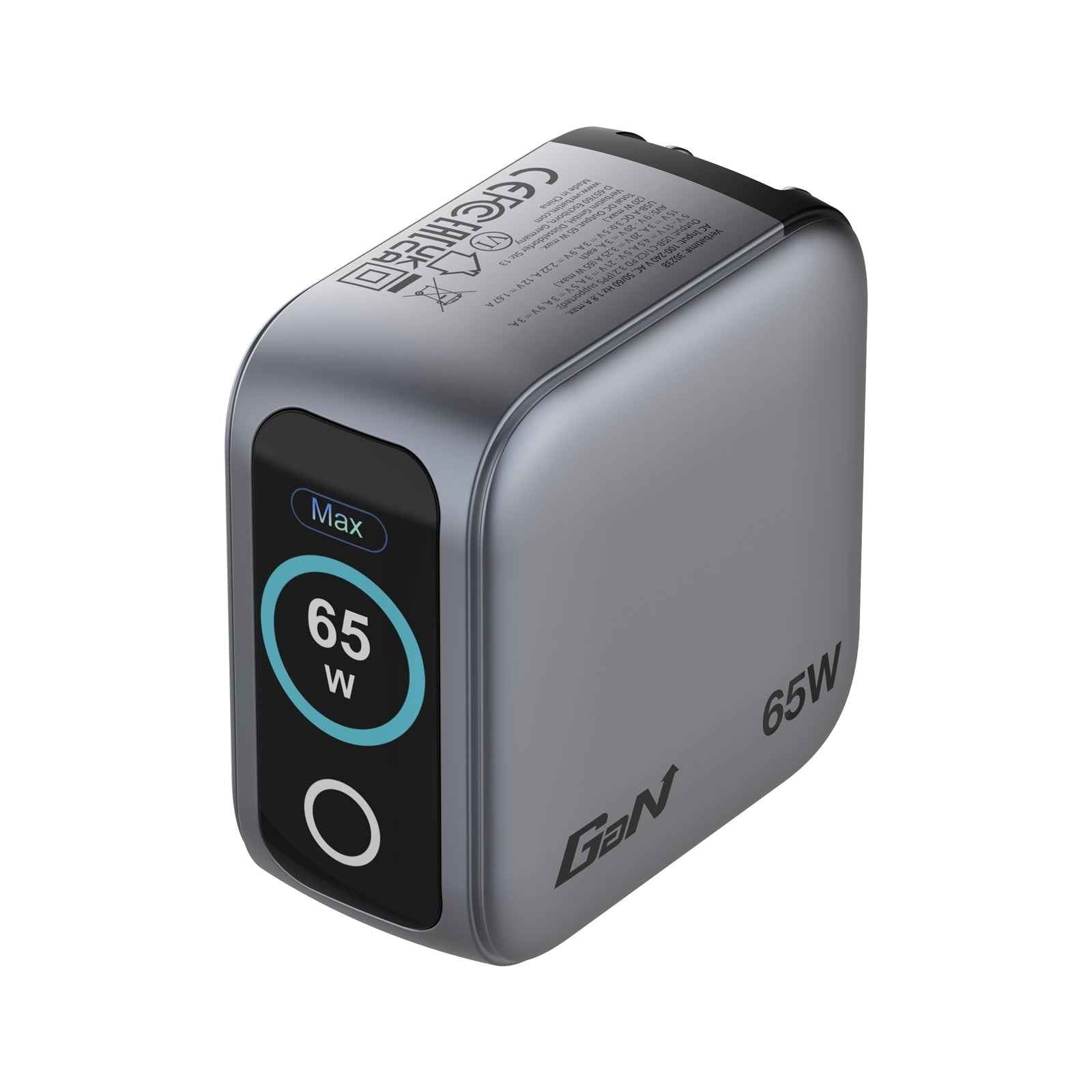 Verbatim (30238) Mini GaN Charger with Display, 65W 3-Port + 60W USB-C to USB-C Cable