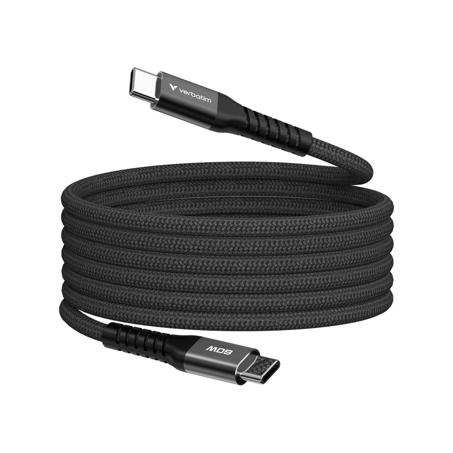 Verbatim (31859) Sync & Charge USB-C to USB-C 60W Magnetic Cable 120cm Black, Supports PD 3.0 and QC 3.0