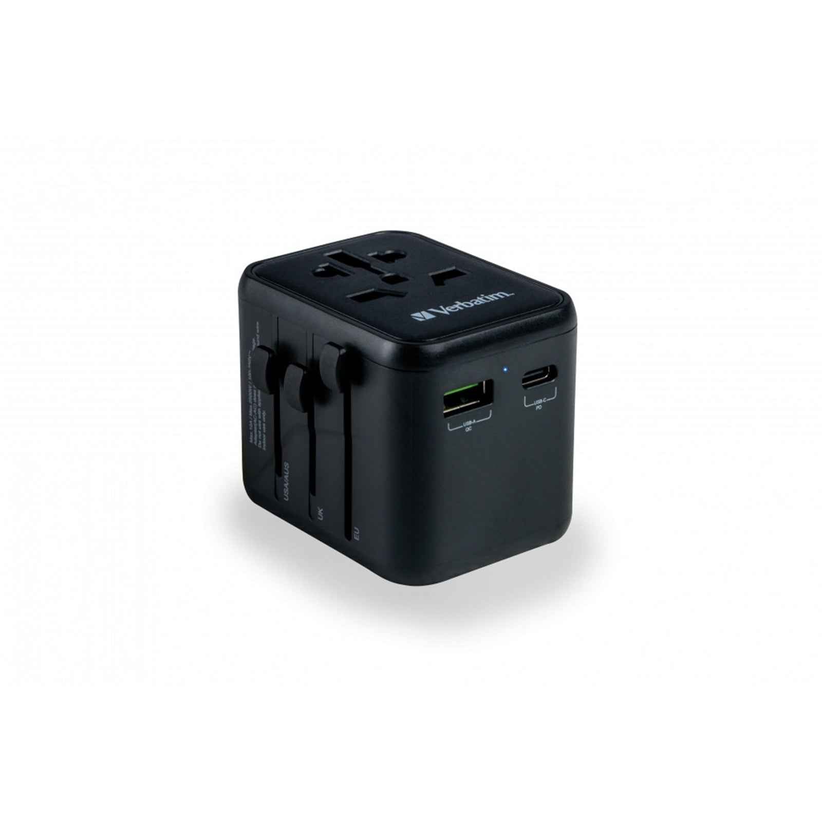 Verbatim  (49544) UTA-02 Universal Travel Adapter with 1 x USB-C PD 20W / 1 x USB-A QC 3.0
