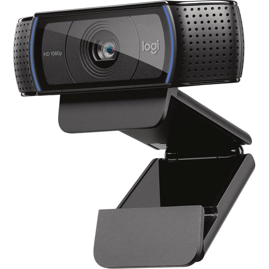 Logitech C920S HD Pro Webcam, Full HD 1080p/30fps Video Calling, Clear Stereo Audio, HD Light Correction, Privacy Shutter, Streaming, Works With Skype,Zoom,FaceTime - Black