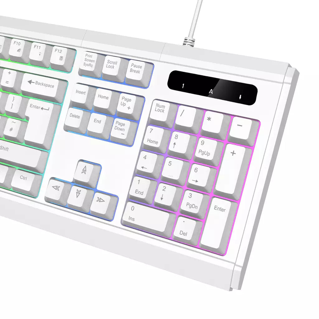 Vida Gamer 4-in-1 RGB Gaming Desk Kit - Keyboard, Mouse, Headset & Mat, White
