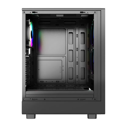 Vida Spire ATX Mid-Tower Gaming Case, Mesh Front, 3x ARGB Fans, Tempered Glass, Black
