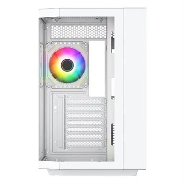 Vida Edge ATX Mid-Tower Gaming Case, Tempered Glass, 4x ARGB Fans, White