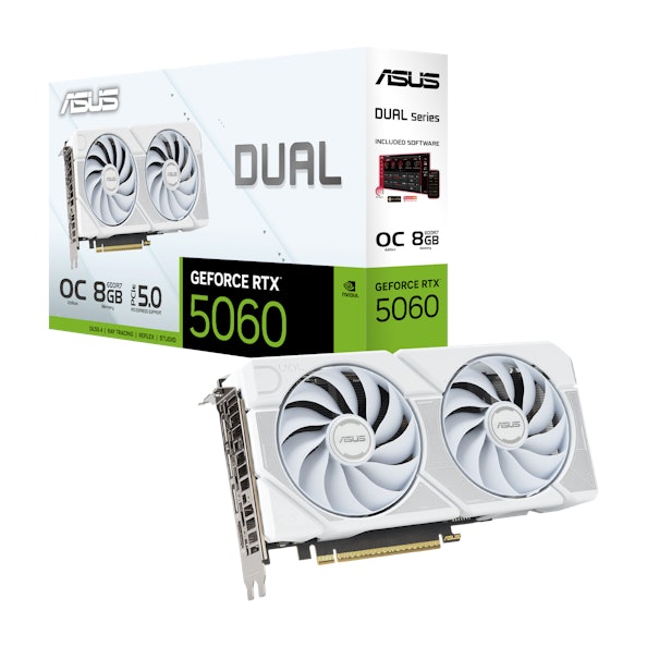 ASUS Dual GeForce RTX™ 5060 White OC Edition 8GB GDDR7