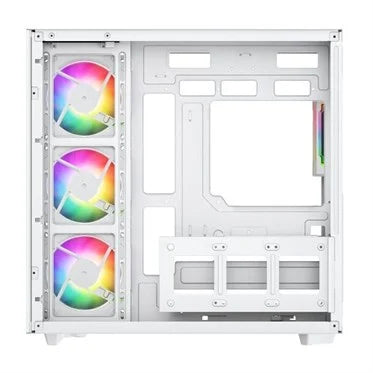 Vida Edge ATX Mid-Tower Gaming Case, Tempered Glass, 4x ARGB Fans, White