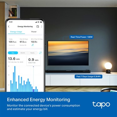 TP-Link Tapo P110M Mini Smart Wi-Fi Plug with Energy Monitoring | Matter | UK