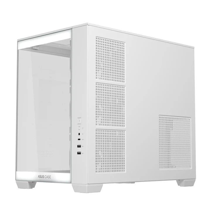 ASUS A32 PLUS ARGB Dual-Chamber ATX Mid Tower Case | 270° Panoramic | 4 ARGB Fans | White