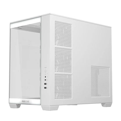 ASUS A32 PLUS ARGB Dual-Chamber ATX Mid Tower Case | 270° Panoramic | 4 ARGB Fans | White