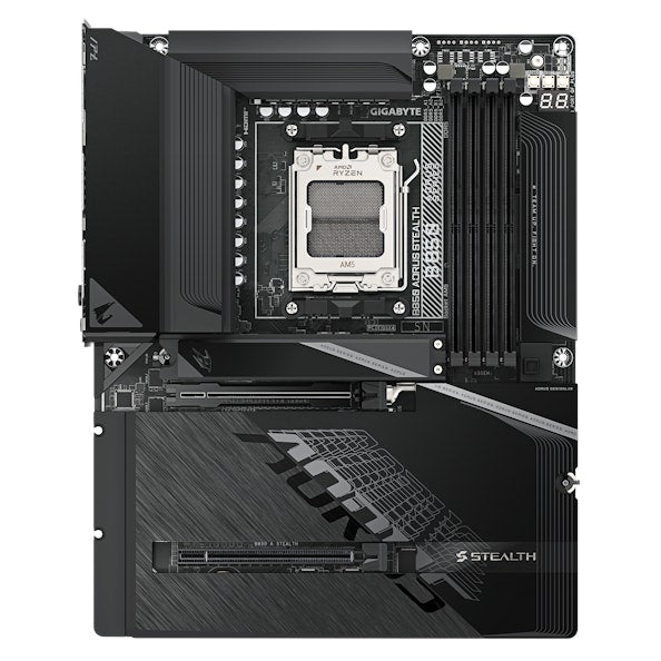 GIGABYTE B850 AORUS STEALTH AMD AM5 ATX Motherboard, 4x DDR5, 4x M.2, PCIe 5.0, Wi-Fi 7, 5GbE LAN