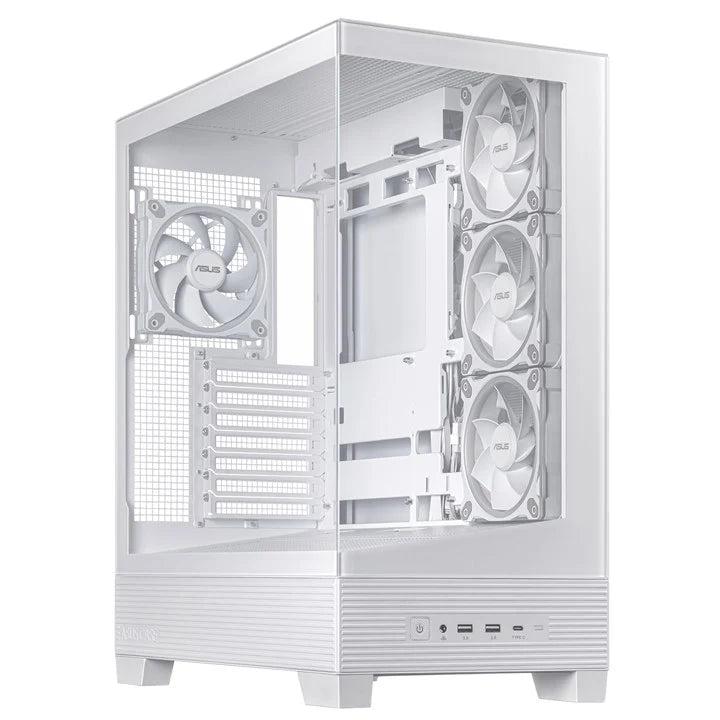 ASUS A31 PLUS ARGB ATX Midi Tower Case | 4 ARGB Fans | 360mm Radiator | BTF Compatible | White