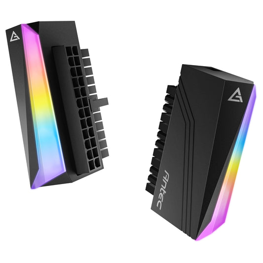 Antec 24-Pin 90-Degree ARGB Adapter - ATX Connector, 5V 3-Pin, Smarter & Cleaner Cabling, ARGB Sync Support - PC Gear UK