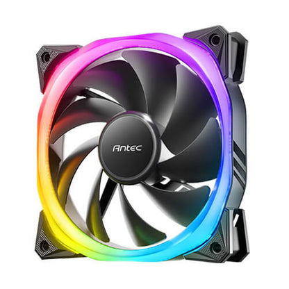 Antec Fusion 120mm ARGB, Black, 3x120mm ARGB Fans, Upto 2000RPM, 57.93CFM Airflow, 31.24dB Max, 4-pin PWM 3-pin LED - PC Gear UK