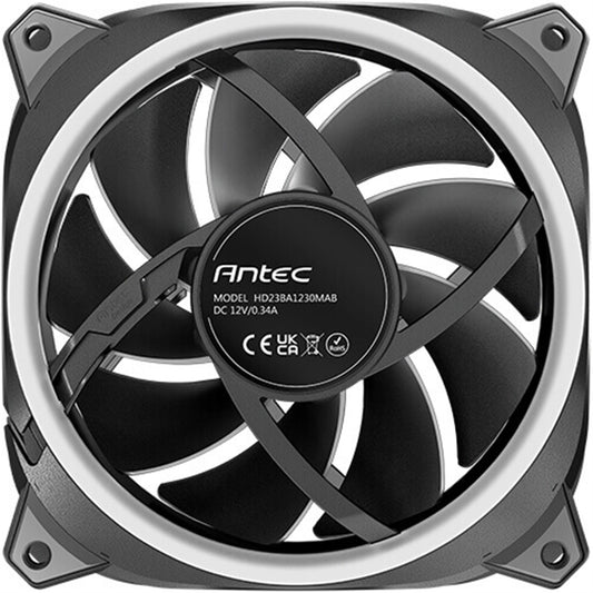 Antec Neo Prizm T3 120 ARGB PWM Case Fan - Hydro Bearing, 600-2000 RPM, Black - PC Gear UK