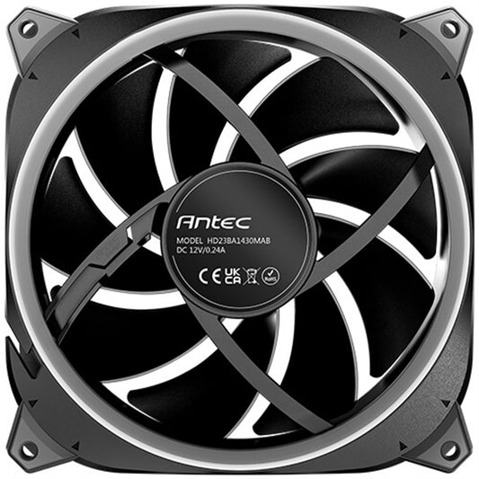 Antec Neo Prizm T3 140 ARGB PWM Case Fan - Hydro Bearing, 600-1500 RPM, Black - PC Gear UK