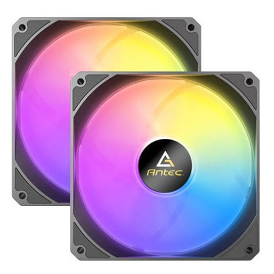 Antec P14 ARGB PWM 140mm Case Fan, 2 Pack, Hydraulic Bearing, 240-1350 RPM, Black - PC Gear UK