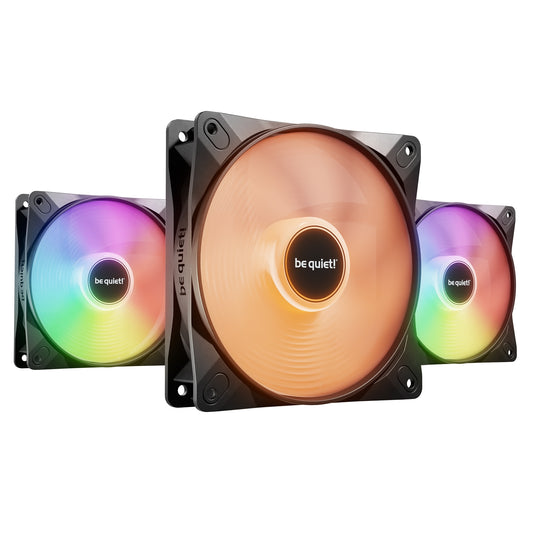 be quiet! Light Wings LX 120mm PWM High-Speed Fan, ARGB Lighting, Black, Ultra-Quiet Operation, High Airflow, Rifle Bearing, Daisy-Chaining Support, 3-Pack - PC Gear UK